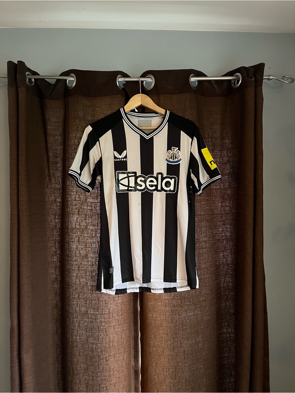 Newcastle United Castore Black & White Striped Soccer Jersey
